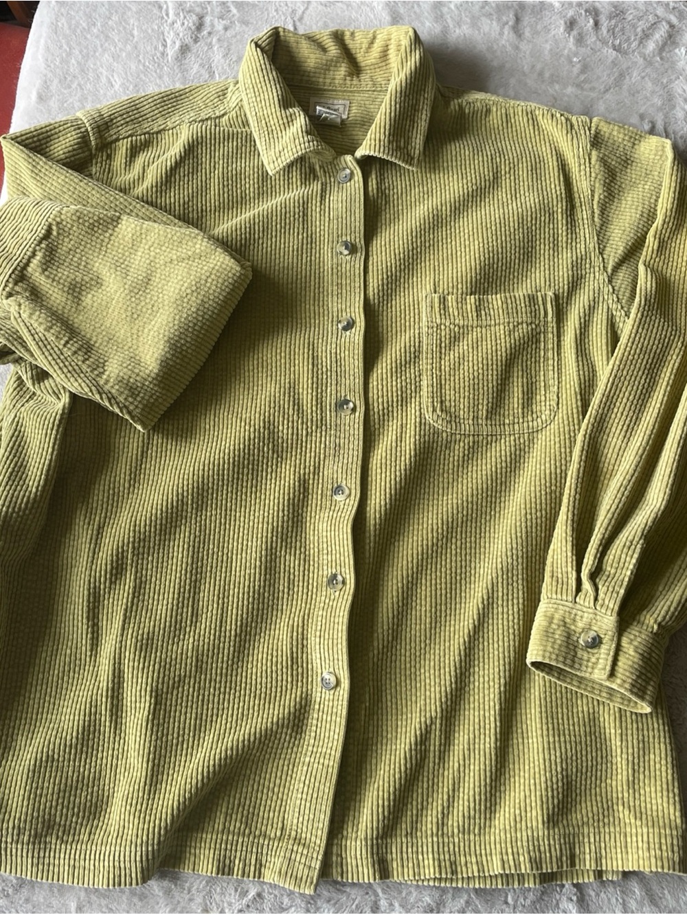 L.L. Bean Olive-Green Corduroy Button-Down Shirt